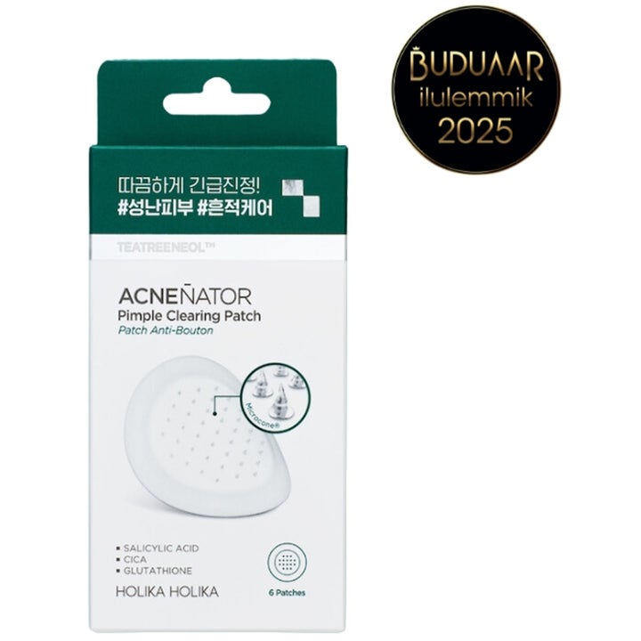 Holika Holika Acnenator Pimple Clearing Patch 6 stk kviseplaster i hvit og grønn eske med salisylsyre og cica