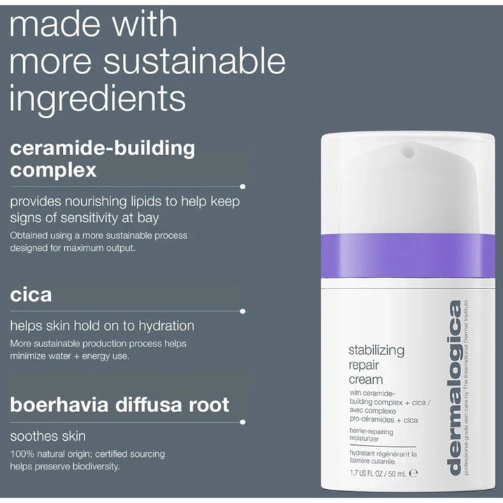 Dermalogica Stabilizing Repair Cream 15 ml beroligende ansiktskrem med cica og ceramide complex