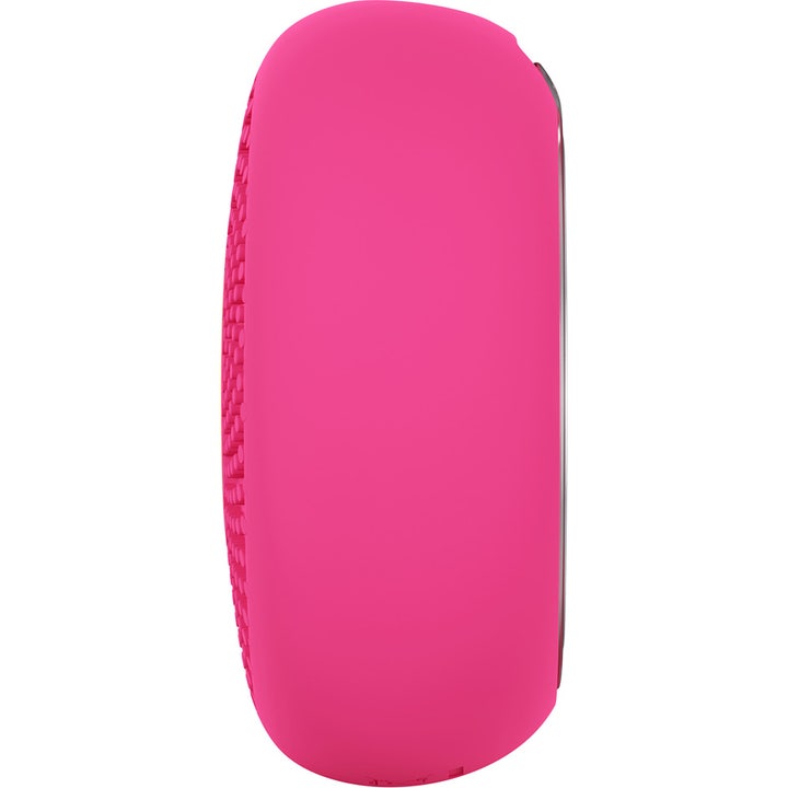 FOREO UFO 3 LED Pink 1 stk ansiktsmaskeenhet for glød viser siden av den rosa silikonen med teksturert grep.