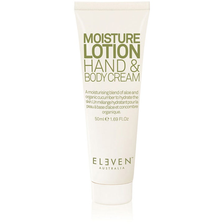 Eleven Australia Moisture Lotion Hand &amp; Body Cream 50ml fuktighetskrem i hvit tube med grønn tekst.