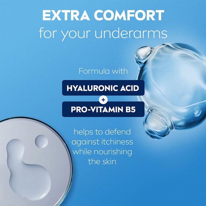 NIVEA Derma Control Defend 50 ml roll-on med hyaluronsyre og pro-vitamin B5 som pleier huden i armhulene.
