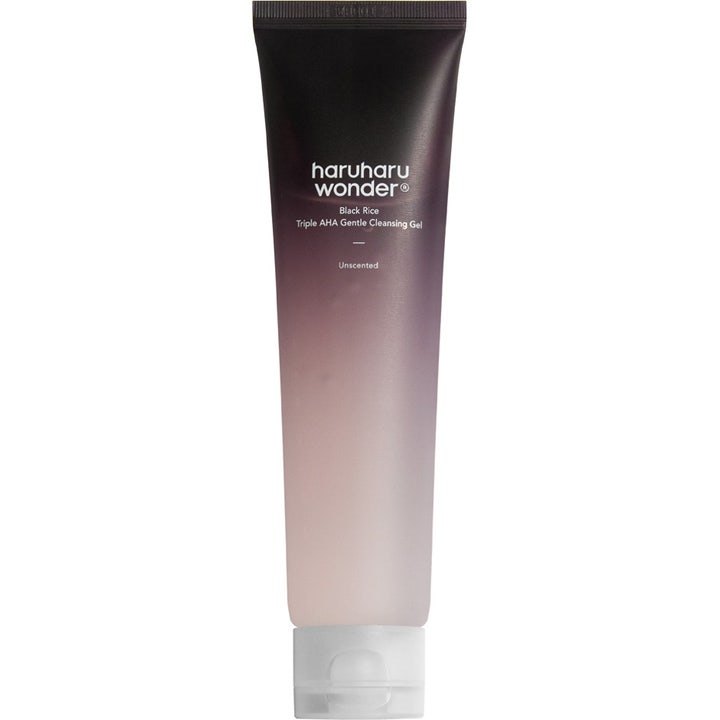 haruharu wonder Black Rice Triple AHA Gentle Cleansing Gel 100 ml parfymefri rens i lilla og hvit gradienttube