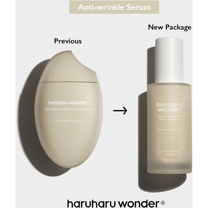 haruharu wonder Black Rice Hyaluronic Anti-wrinkle Serum 50 ml i ny sylinderformet glassflaske