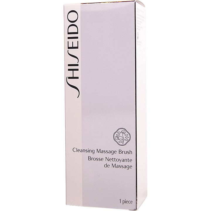 Shiseido The Skincare Cleansing Massage Brush 1 stk ansiktsbørste for dyprens i hvit og grå kartong