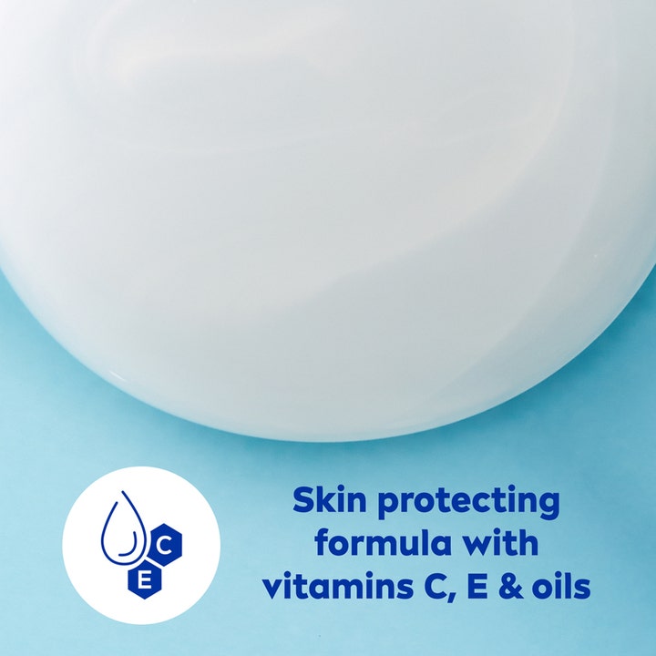 NIVEA Creme Soft Shower 250 ml pleiende dusjsåpe med hvit kremet tekstur og vitamin C E og oljer