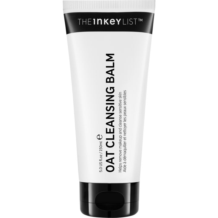 The Inkey List Oat Cleansing Balm 150 ml beroligende ansiktsrens i hvit tube med svart kork og vertikal tekst
