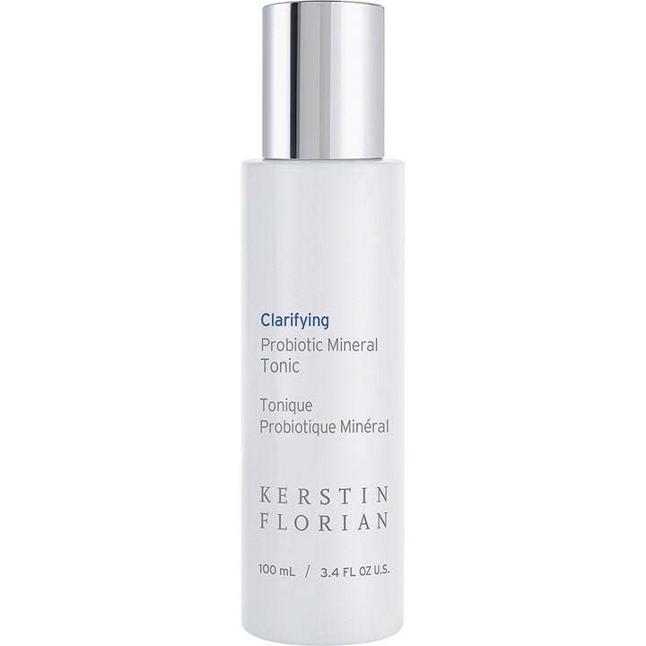 Kerstin Florian Clarifying Probiotic Mineral Tonic 100 ml gir en balansert hud i hvit flaske med blank sølvkork