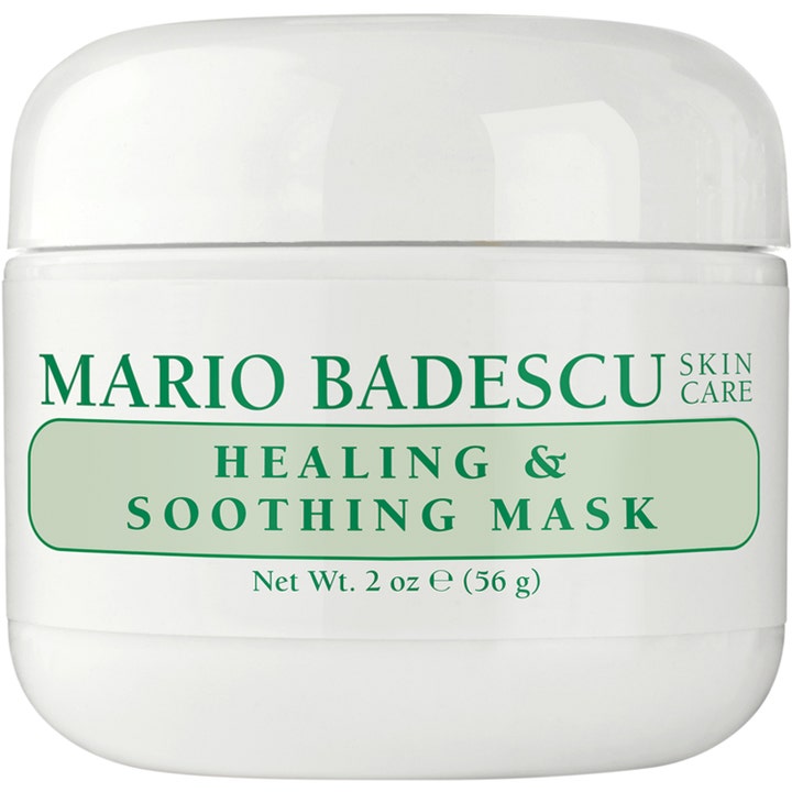 Mario Badescu Healing & Soothing Mask 56 g beroligende ansiktsmaske i en hvit plastkrukke med grønn etikett