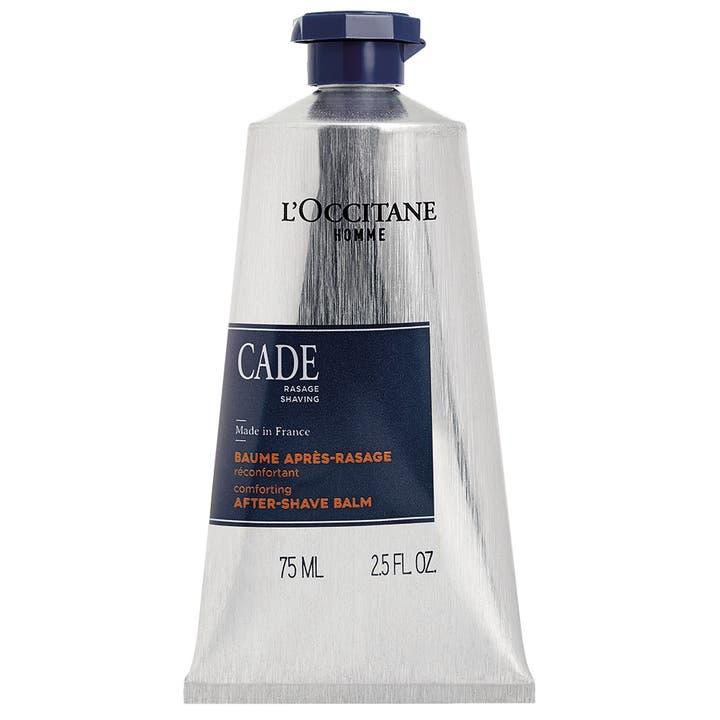 L'Occitane Homme Cade After-Shave Balm 75 ml beroligende etter barbering i sølvfarget metalltube med blå etikett