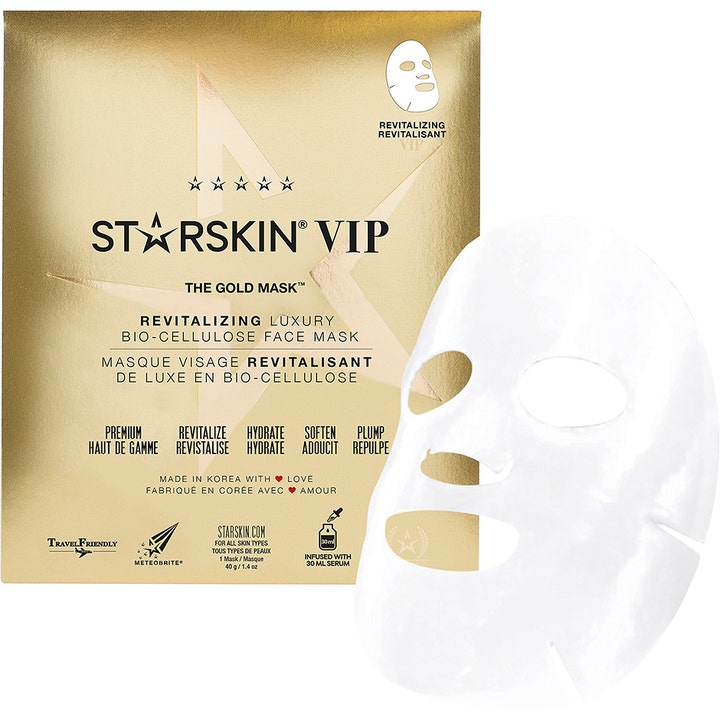 Starskin VIP The Gold Mask 40 g revitaliserende ansiktsmaske i gullforpakning med hvit bio-cellulosearkmaske