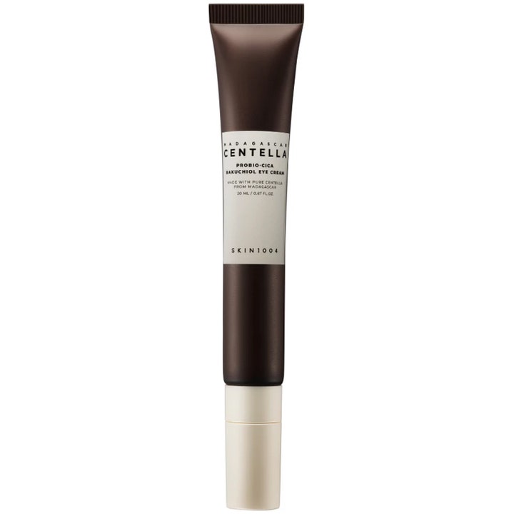 SKIN1004 Madagascar Centella Probio-Cica Bakuchiol Eye Cream 20 ml i smal brun tube med lyst lokk