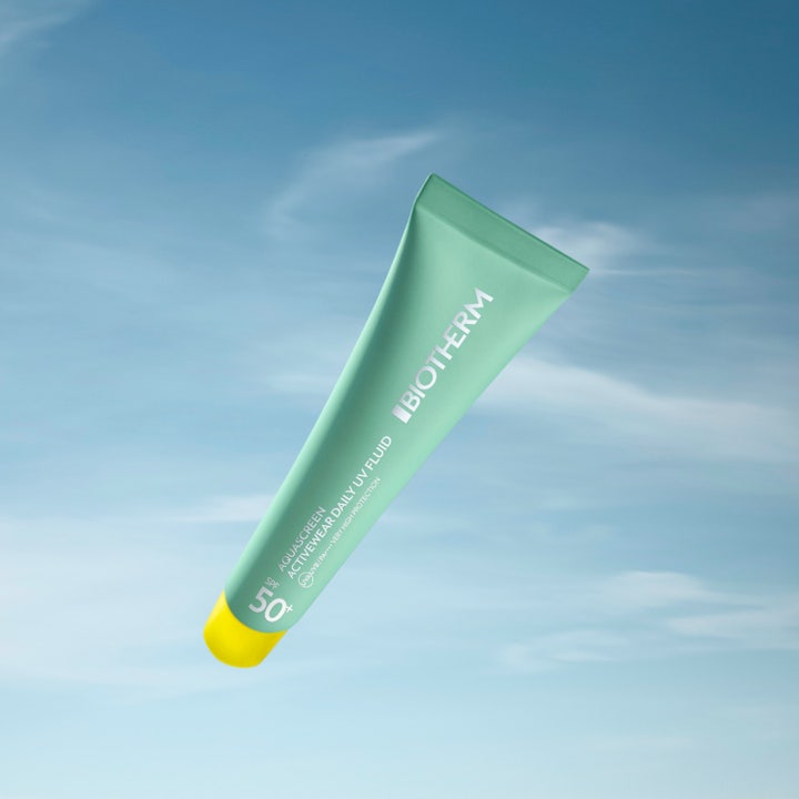 Biotherm Aquascreen Uv Daily SPF50 40 ml solkrem for ansiktet i grønn tube som steg tre i et glødgivende program