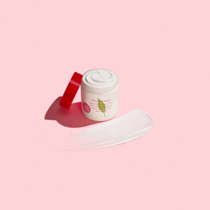 Elizabeth Arden Green Tea Strawberry Basil Body Cream 500 ml fuktighetsgivende kroppskrem med rød kork og fyldig tekstur.