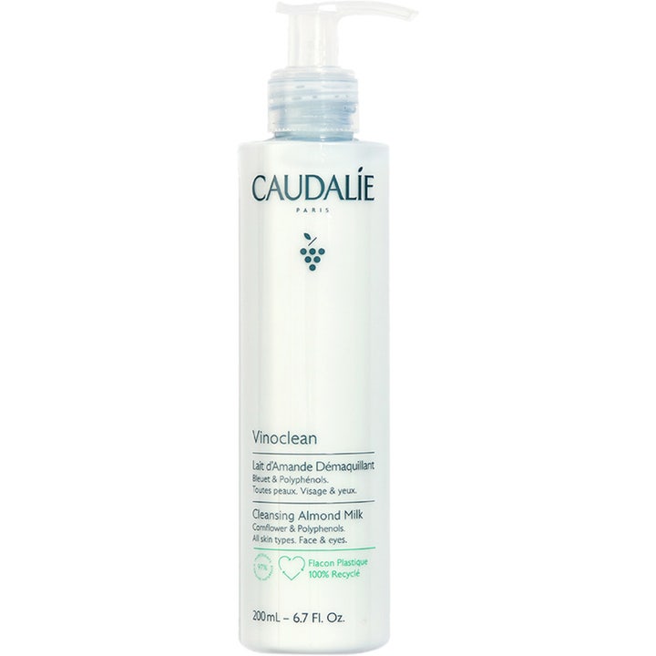 Caudalie Vinoclean Cleansing Almond Milk 200ml beroligende rensemelk i hvit plastflaske med pumpe