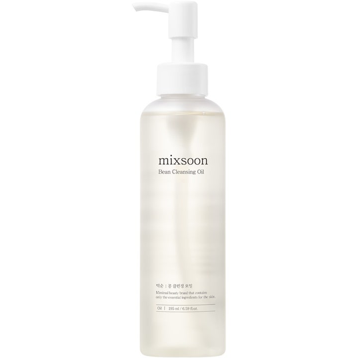 Mixsoon Bean Cleansing Oil 195 ml rengjøringsolje som fjerner sminke i en frostet flaske med hvit pumpe