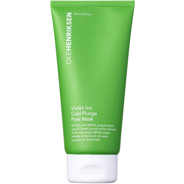 Ole Henriksen Violet Ice Cold Plunge Pore Mask ansiktsmaske i grønn tube som gir en klarere hud