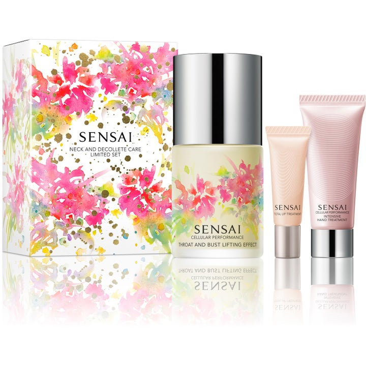 Sensai Neck and Decollete Care Limited Set hudpleiesett i blomstret eske med krukke og tuber