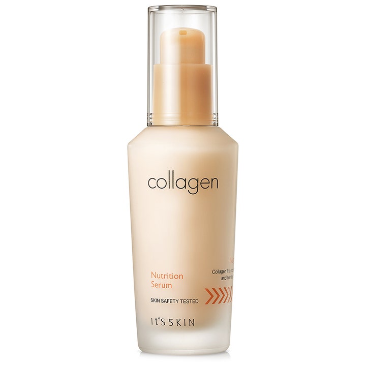 It's SKIN Collagen Nutrition Serum 40ml oppstrammende hudpleie i frostet glassflaske med pumpe og gjennomsiktig kork