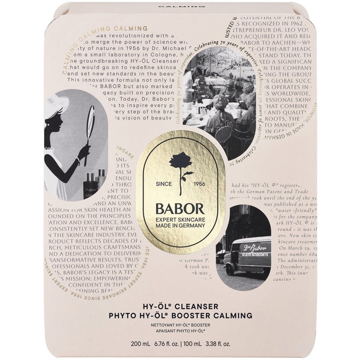 Babor Anniversary Set HY-ÖL & Phyto Calming 300 ml beroligende ansiktsrens i beige boks med vintage illustrasjoner