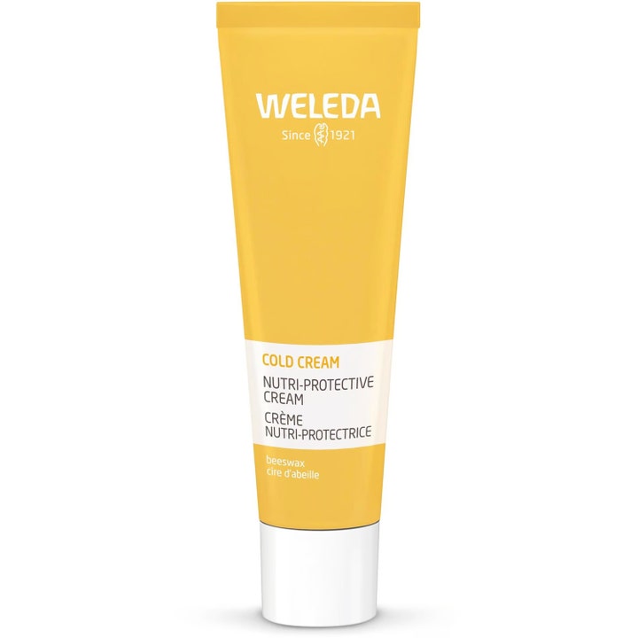 Weleda Cold Cream 30ml beskyttende ansiktskrem med bivoks i gul tube som gir dyp pleie og næring til huden.