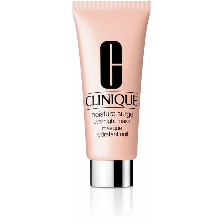 Clinique Moisture Surge Overnight Mask 100ml fuktighetsgivende nattmaske i ferskenfarget tube med sølvlokk