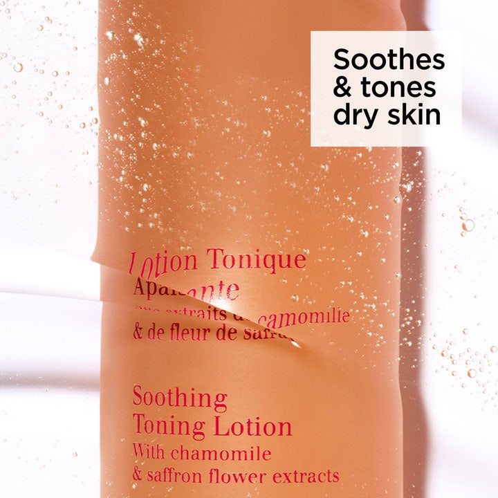 Clarins Soothing Toning Lotion 200 ml beroligende toner for tørr hud med kamille og safran og friske bobler