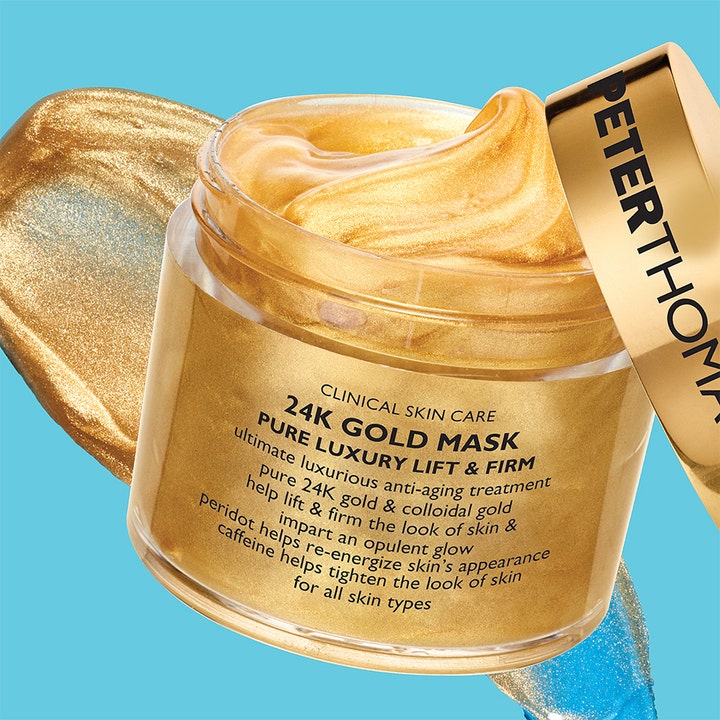 Peter Thomas Roth 24K Gold Mask 50 ml ansiktsmaske i glasskrukke med skimrende gyllen tekstur