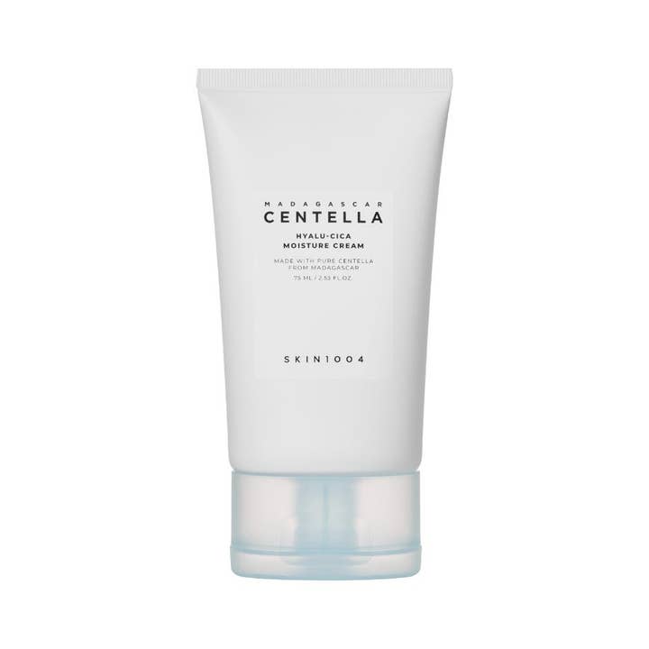 SKIN1004 Madagascar Centella Hyalu-Cica Moisture Cream 75 ml fuktighetskrem i hvit tube med blått lokk