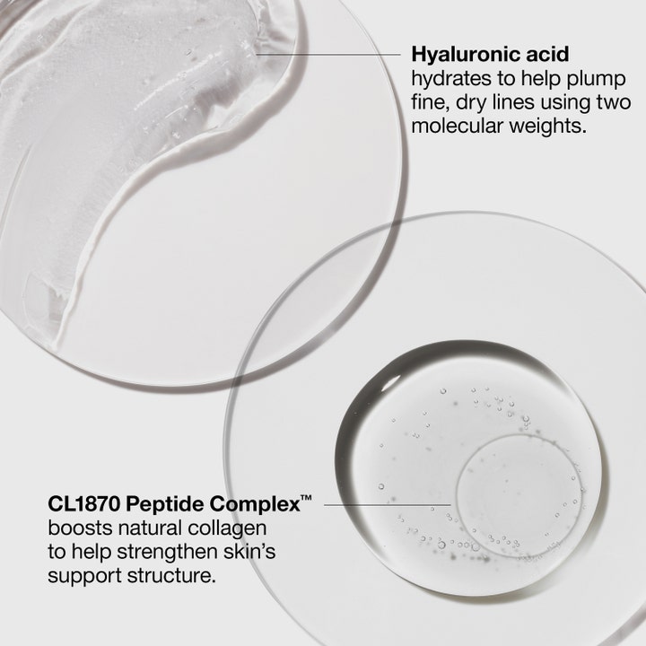 Clinique Smart Clinical Repair Serum 50 ml viser tekstur med hyaluronsyre og peptidkompleks som fukter og glatter ut huden