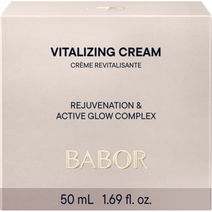 Babor Vitalizing Cream 50 ml ansiktskrem for trøtt hud i hvit ytteremballasje med gullfarget etikett.