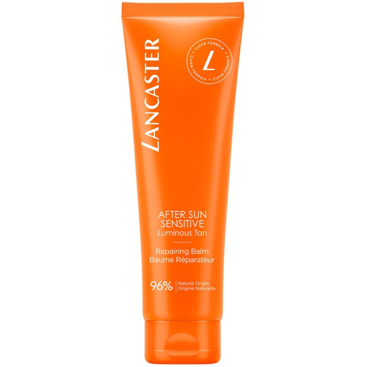 Lancaster After Sun Sensitive Luminous Tan Repairing Balm reparerende aftersun i en klar oransje tube