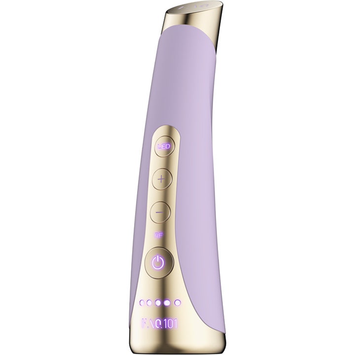 FAQ Swiss FAQ 101 LED-Pulse Facial Device Amethyst 1 stk hudpleieenhet i lilla og gull med ergonomisk design