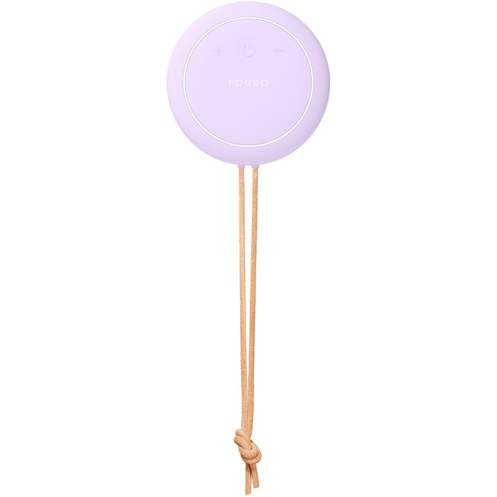 FOREO LUNA 4 body Lavender 1 stk eksfolierende kroppsbørste i lilla silikon med knapper og beige opphengssnor
