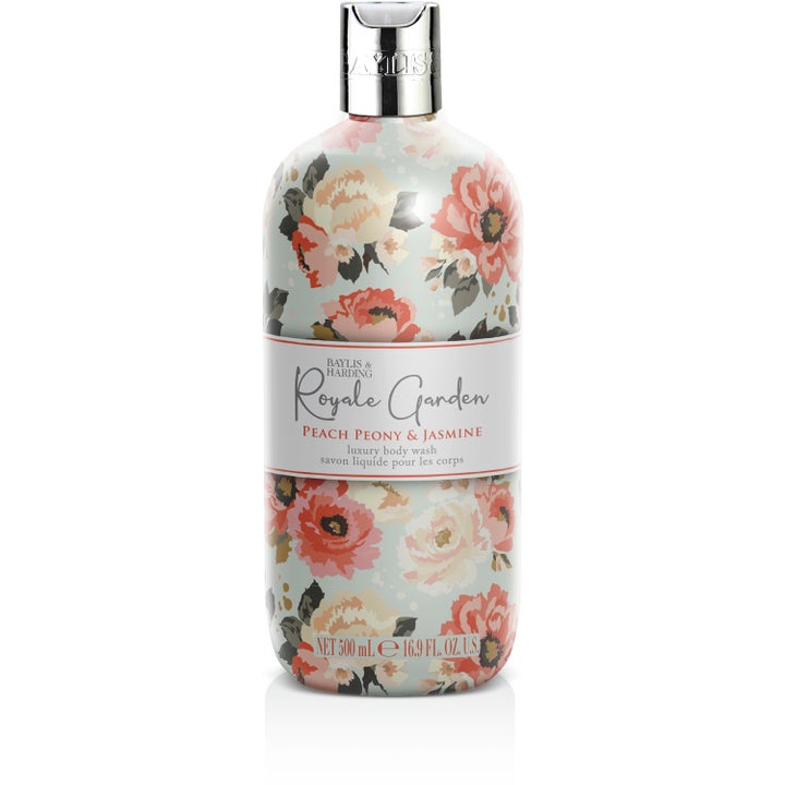 Baylis & Harding Royale Garden 500 ml velduftende dusjsåpe i blomstret flaske med sølvfarget kork