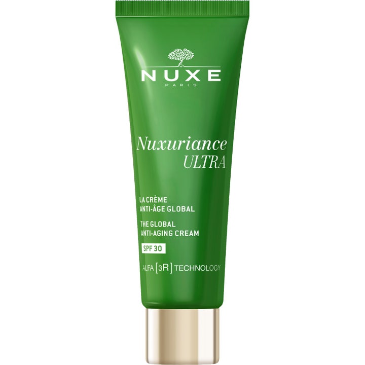 Nuxe Nuxuriance Ultra Global Anti-Aging Cream SPF 30 ansiktskrem som reduserer aldringstegn i grønn tube med gullkork