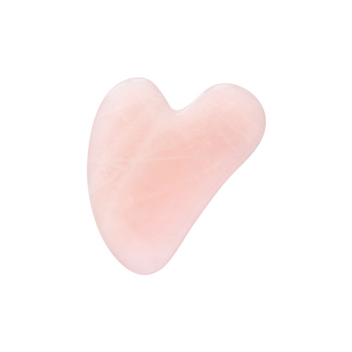 Gua Sha Rose Quartz 1 stk ansiktsmassasje som gir glød hjerteformet lyserosa krystall med glatte kanter