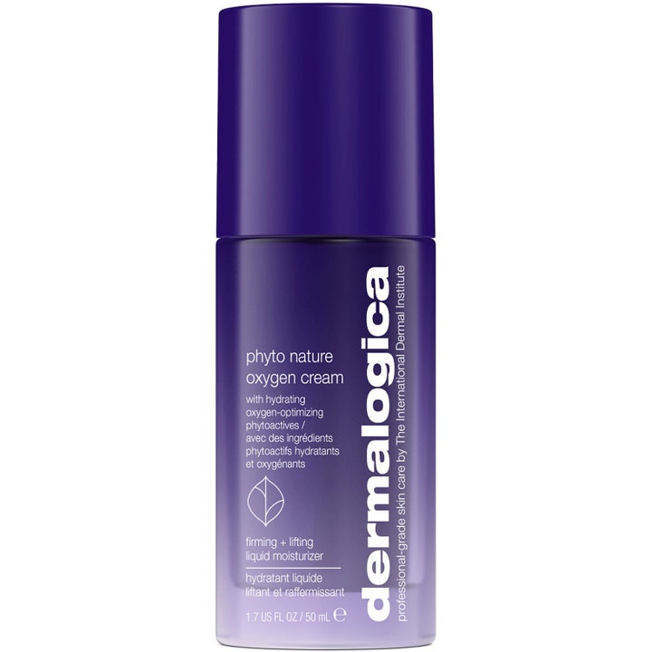 Dermalogica Phyto Nature Oxygen Cream 50 ml fuktighetskrem som gir glød i lilla pumpeflaske av glass.