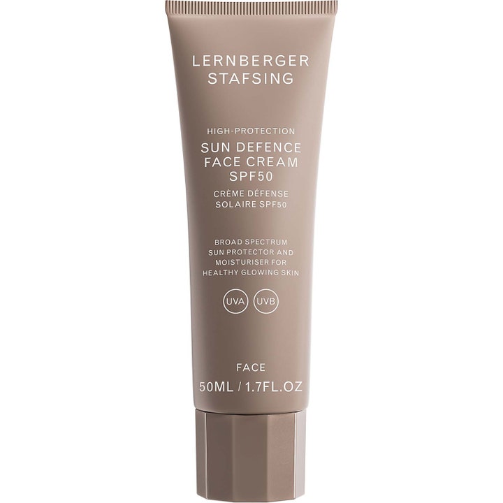 Lernberger Stafsing Sun Defence Face Cream SPF50 50ml beskyttende ansiktskrem i beige tube med fasettert kork