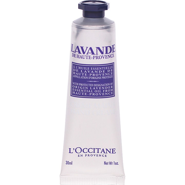 L'Occitane Lavande Hand Cream 30ml beroligende håndkrem i sølvfarget tube med mørkeblått lokk.