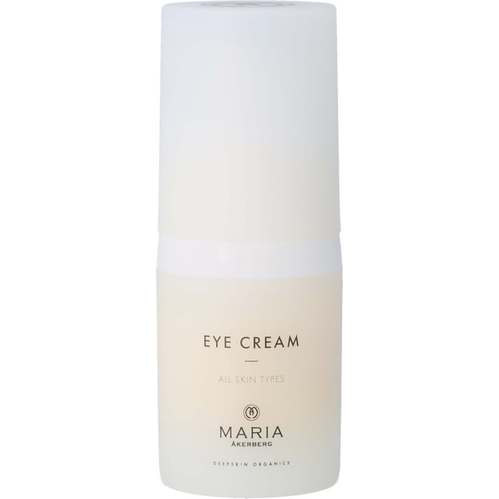 Maria Åkerberg Eye Cream 15 ml fuktighetsgivende øyekrem i hvit stilren pumpeflaske for alle hudtyper