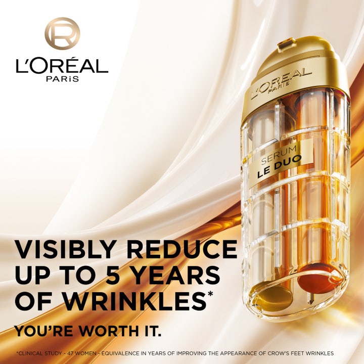 L'Oréal Paris Age Perfect Le Duo Age Defying Serum 30 ml reduserer rynker vist med før og etter bilder av hud