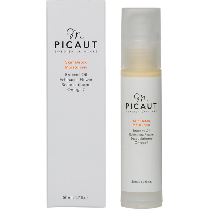 M Picaut Skin Detox Moisturiser 50 ml ansiktskrem i hvit pumpeflaske med broccoli oil og omega 7