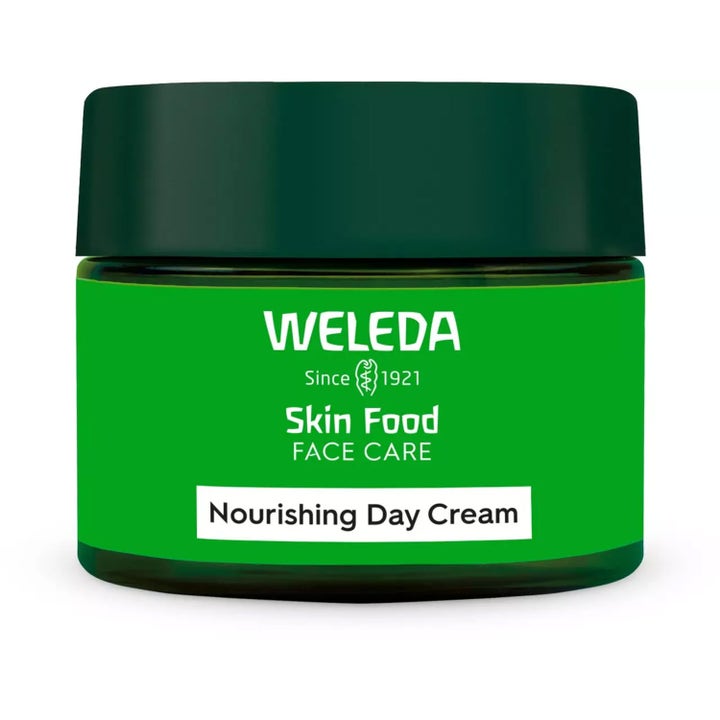 Weleda Skin Food Face Care Nourishing Day Cream 40ml nærende dagkrem i en grønn glasskrukke med mørkegrønt lokk