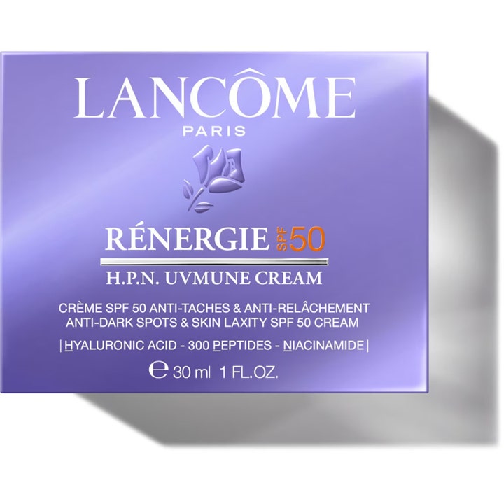 Lancôme Rénergie H.P.N. UVMUNE Cream 75 ml dagkrem med SPF 50 i lilla eske som motvirker pigmentflekker og slapp hud.