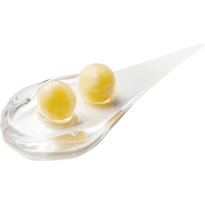 Medicube Deep Vita C Capsule Cream 55 g glødgivende ansiktskrem med to gule kapsler i en klar geltekstur.
