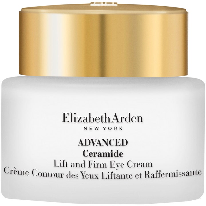 Elizabeth Arden Advanced Ceramide Lift and Firm Eye Cream 15ml øyekrem i hvit krukke med gullokk