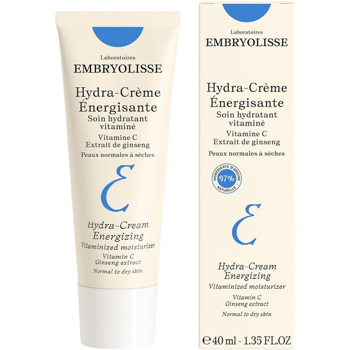 Embryolisse Hydra-Cream Energizing 40 ml energigivende dagkrem med vitamin C og ginseng i hvit tube og eske