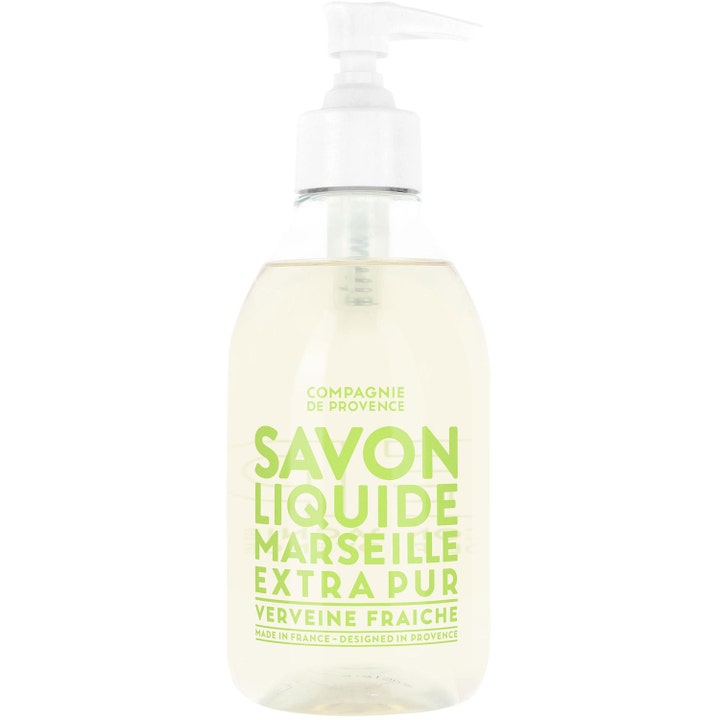 Compagnie de Provence Savon Liquide Marseille Verveine Fraiche 500 ml flytende såpe i klar plastflaske med pumpe