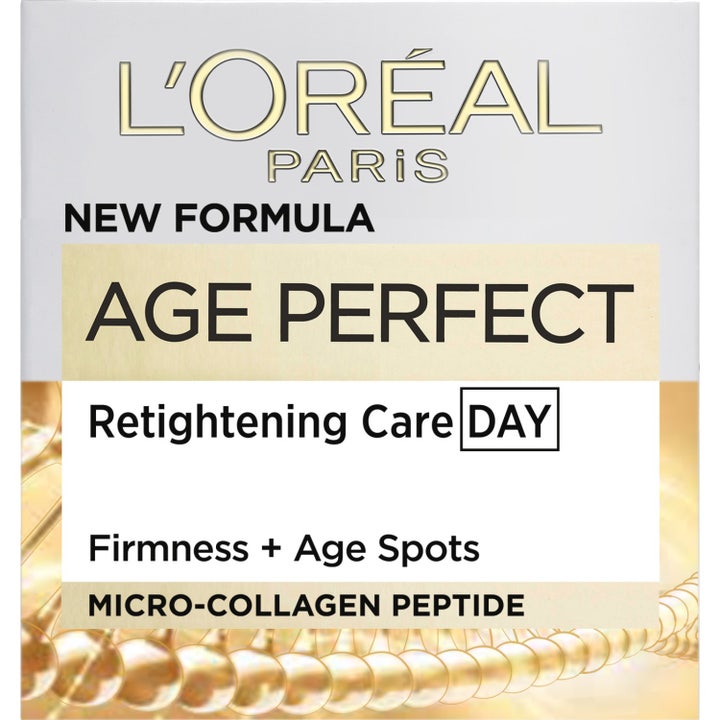 L'Oréal Paris Age Perfect Day Cream 50 ml oppstrammende dagkrem i hvit eske med Micro-Collagen Peptide mot aldersflekker.