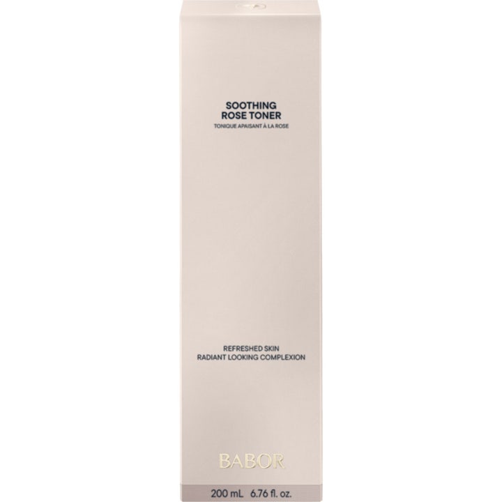 Babor Soothing Rose Toner 200 ml beroligende toner som gir glød i en stilren beige ytteremballasje